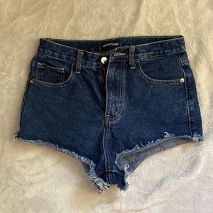 PrettyLittleThing Dark Denim Jean Shorts